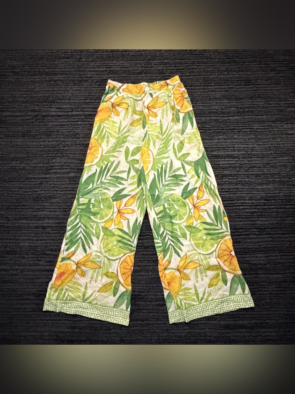 C&C California Tropical Summer Resort Vacation Linen Wide Leg Pants